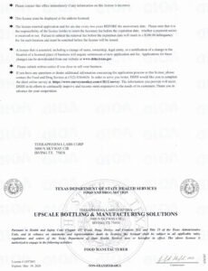 food manufacturer s license